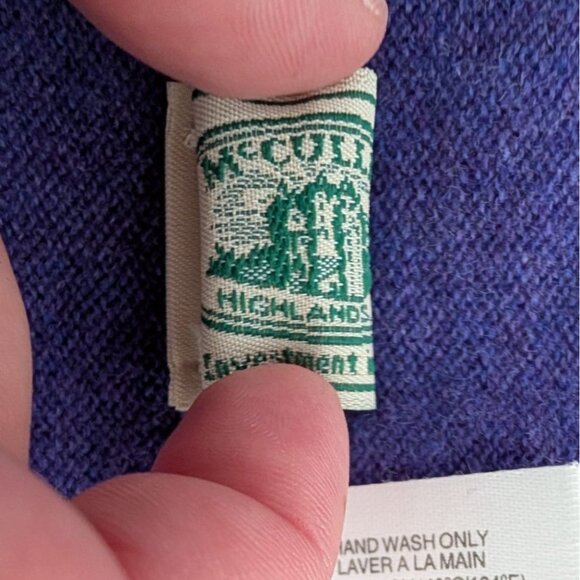 McCulleys 100% Cashmere Cape Womens One Size Purple Gray Knit Asymmetrical - Picture 6 of 10